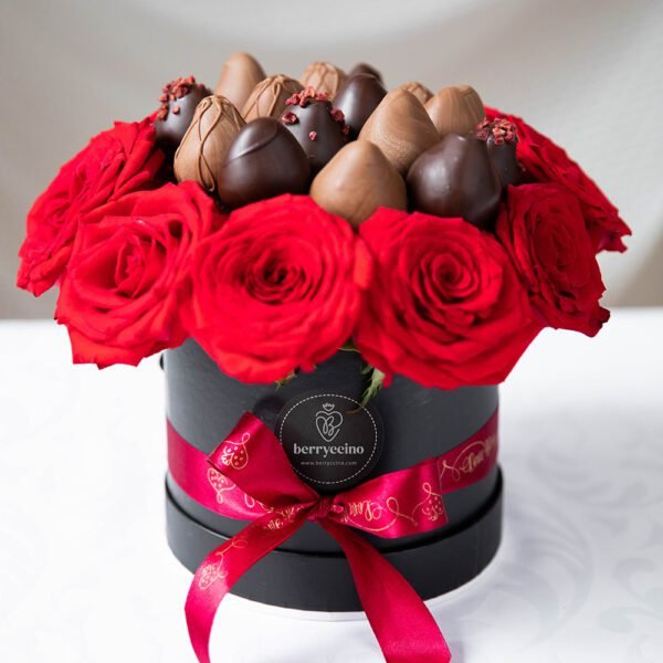 milk and white chocolate dipped strawberry arrangements
