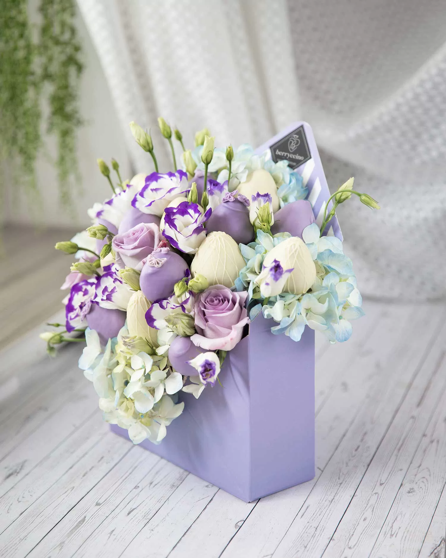 purple chocolate covered strawberries