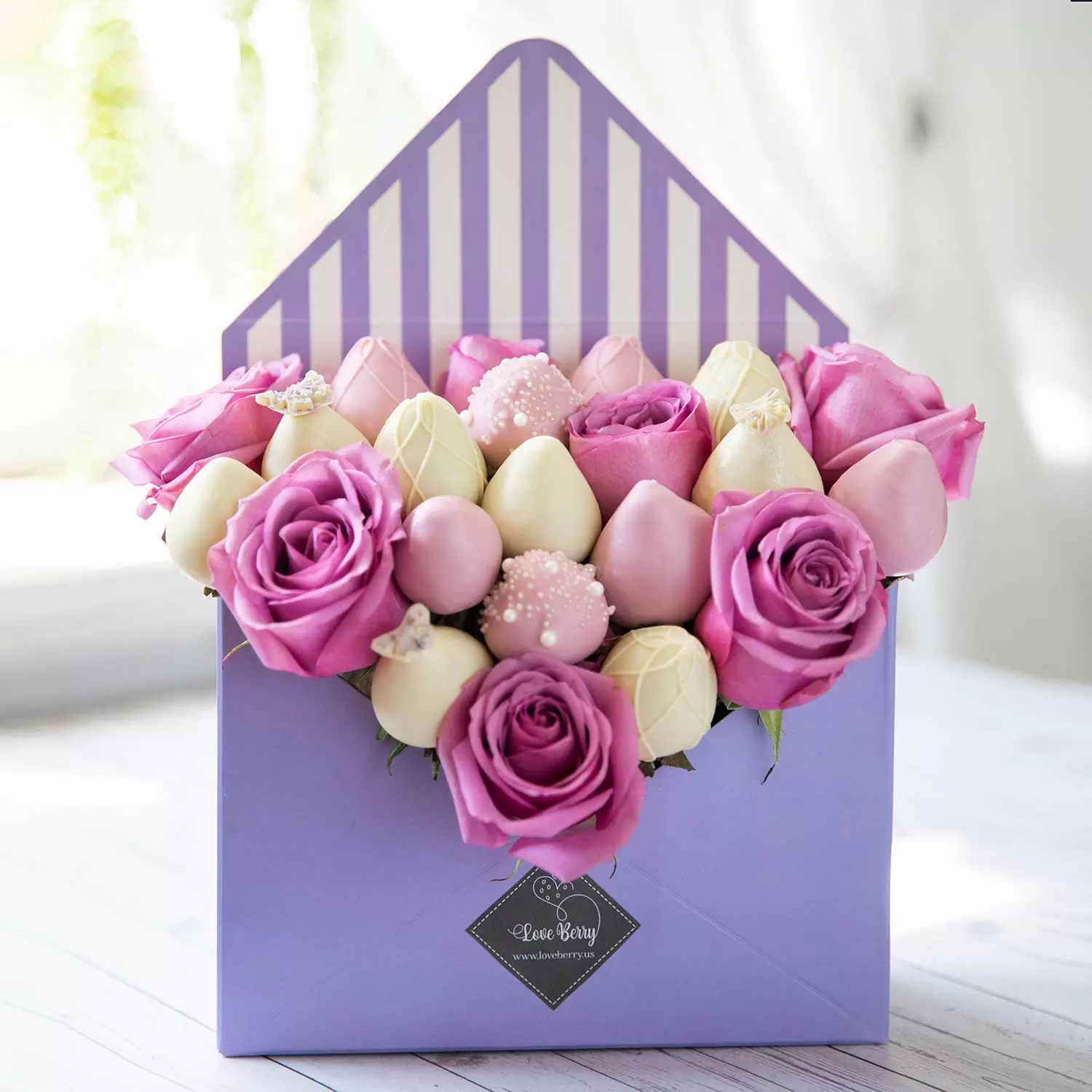 White Chocolate Strawberry Envelopes