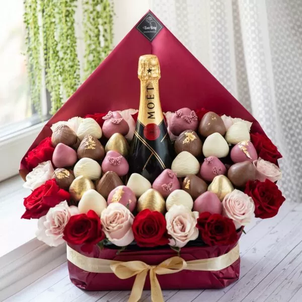Champagne and Chocolate Strawberry Bouquets