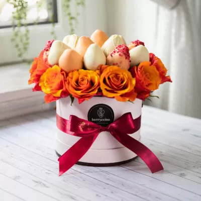 white chocolate covered strawberry bouquet