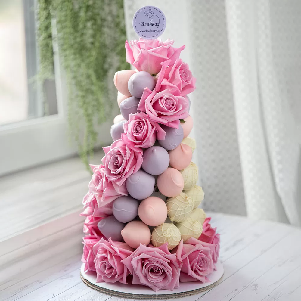 chocolate dipped strawberry tower