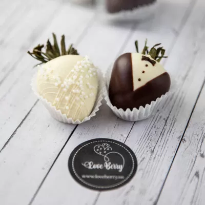 Bride and Groom Chocolate Covered Strawberries