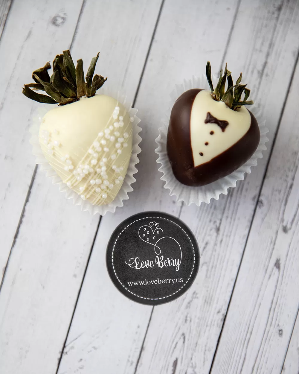 Bride and Groom Chocolate Covered Strawberries