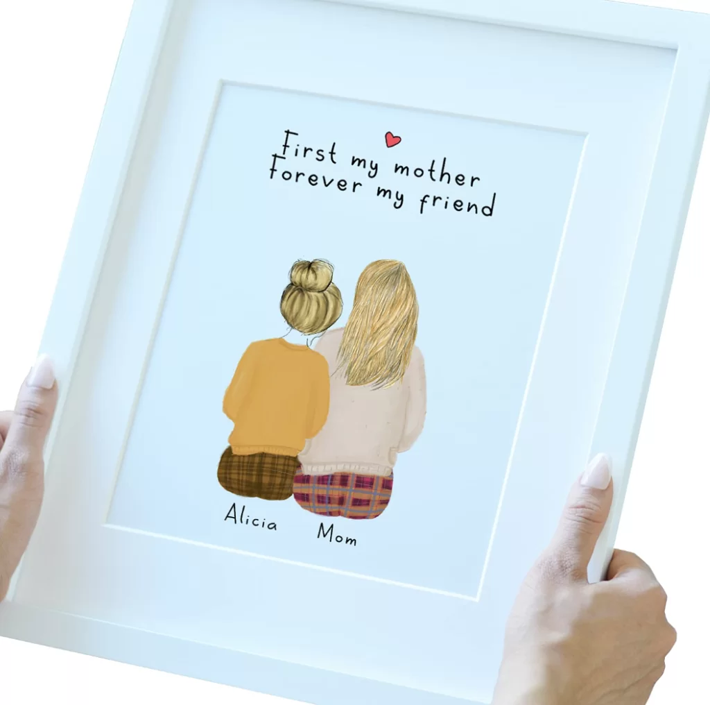 Personalized Daughter and Mom Wall Art/Mother day 2022 for Mom/gift for mom from daughter
