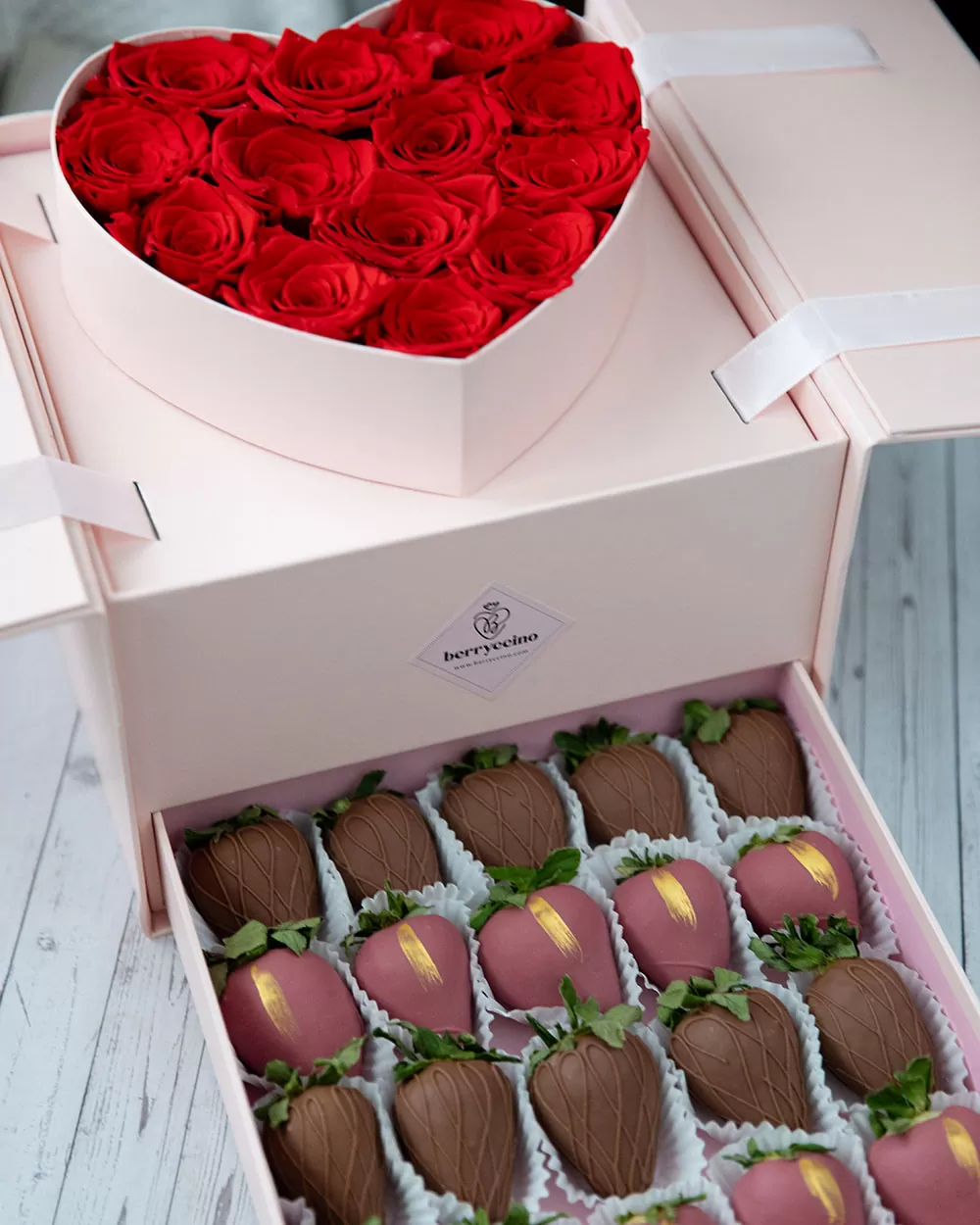 heart shaped chocolate covered strawberry arrangements