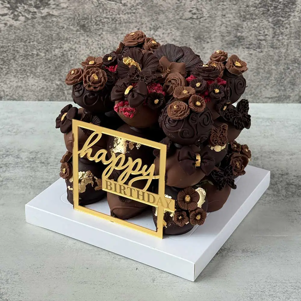 Milk & Dark Chocolate-Covered Strawberries Cake - Image 4