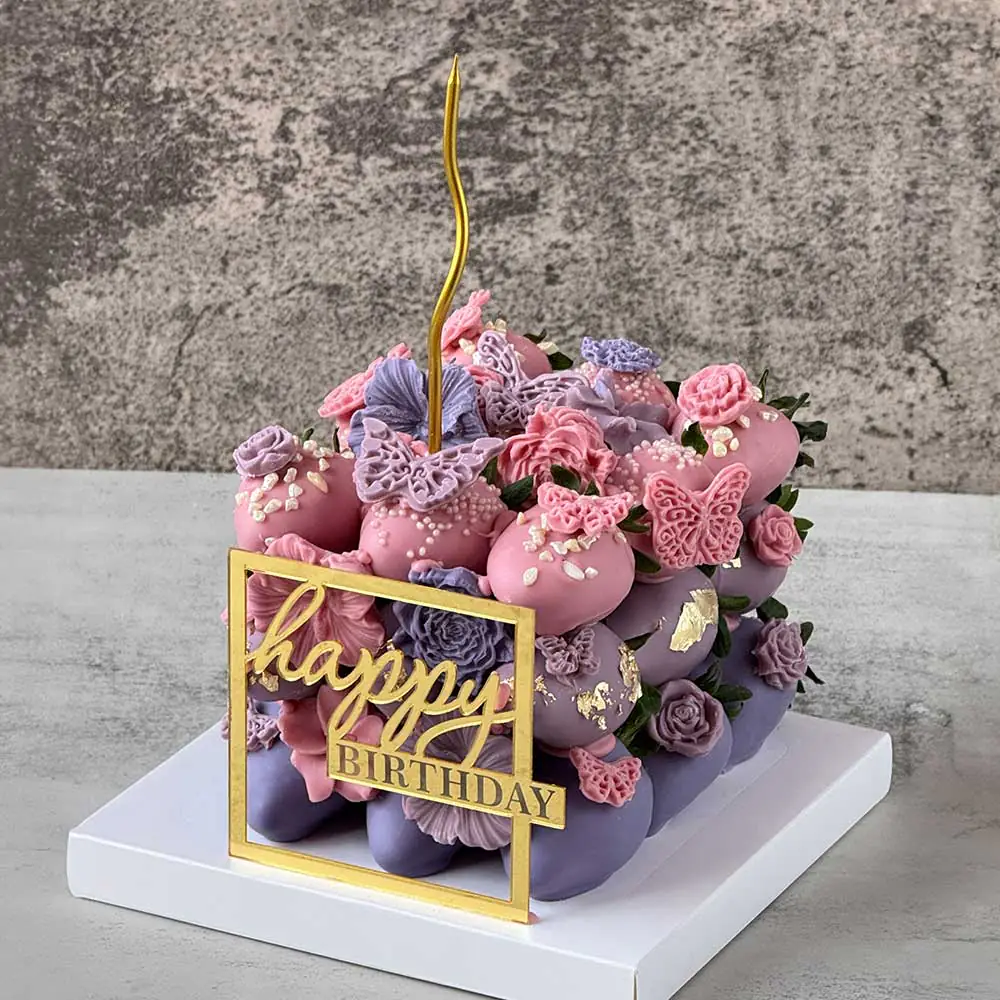 Purple Chocolate Strawberry Cake