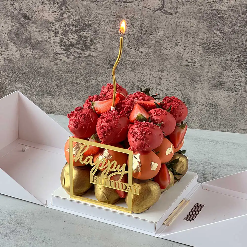 Red-Orange-Gold Chocolate Strawberry Cake