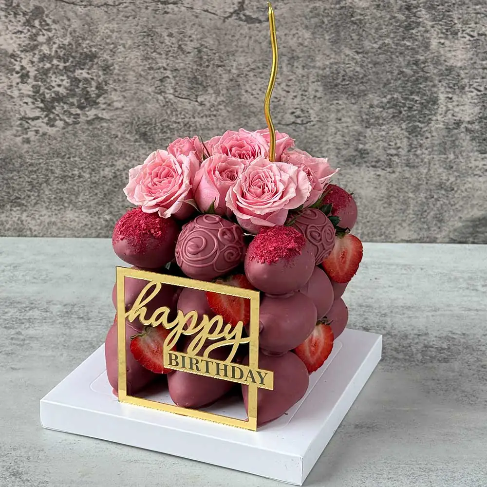 Ruby Chocolate Strawberry Cake - Image 4