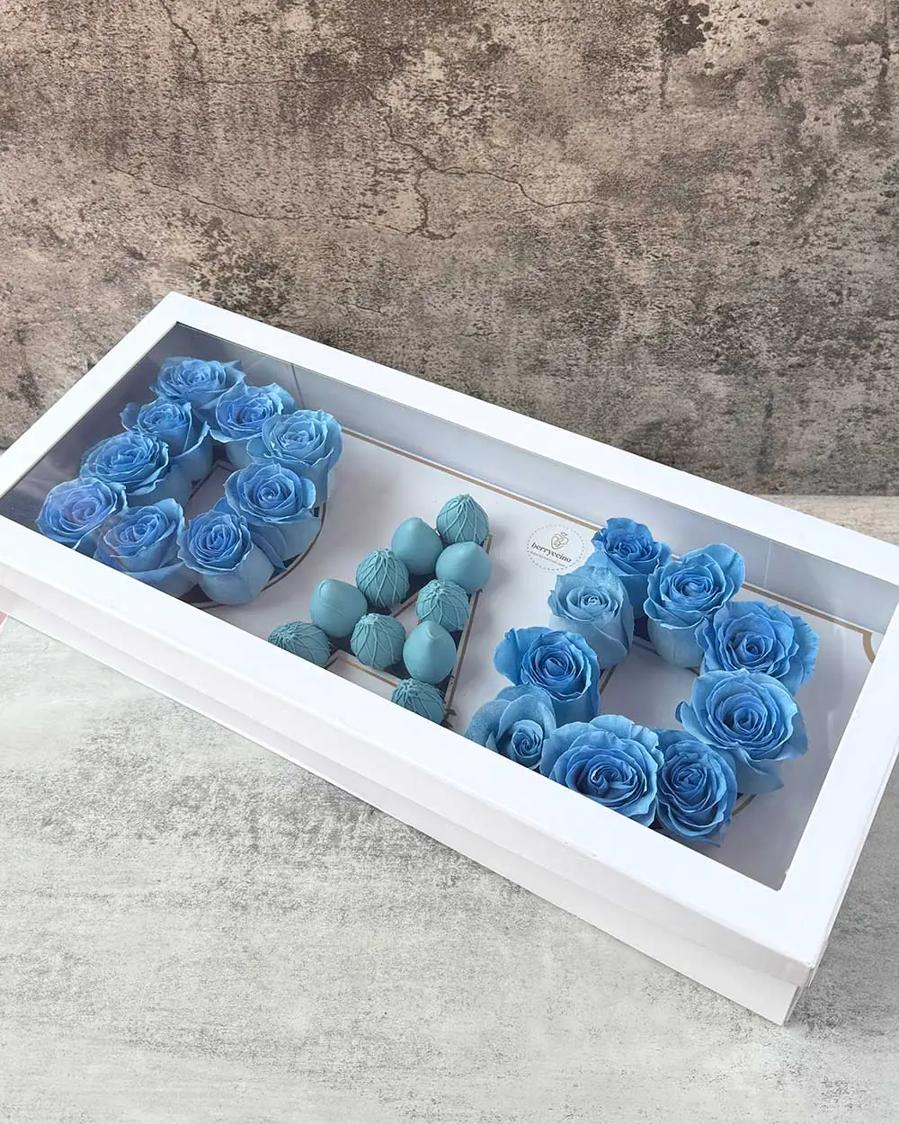 Unique Father's Day gift with flowers and chocolate in custom letter box
