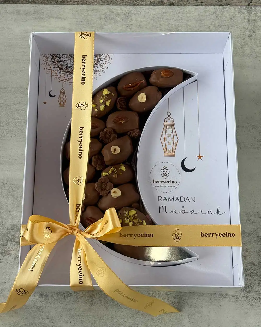 Chocolate covered dates with nuts Ramadan gift box